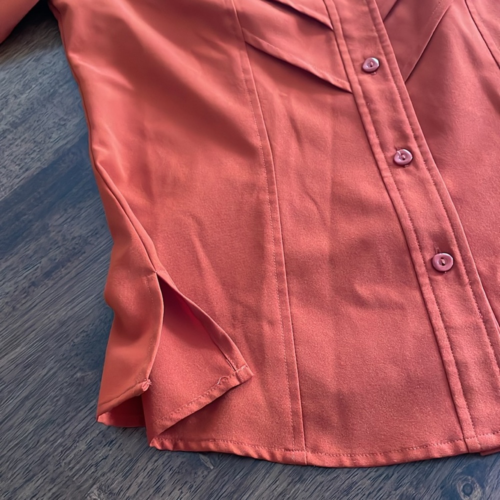 Dressbarn burnt orange button down - Picture 8 of 14
